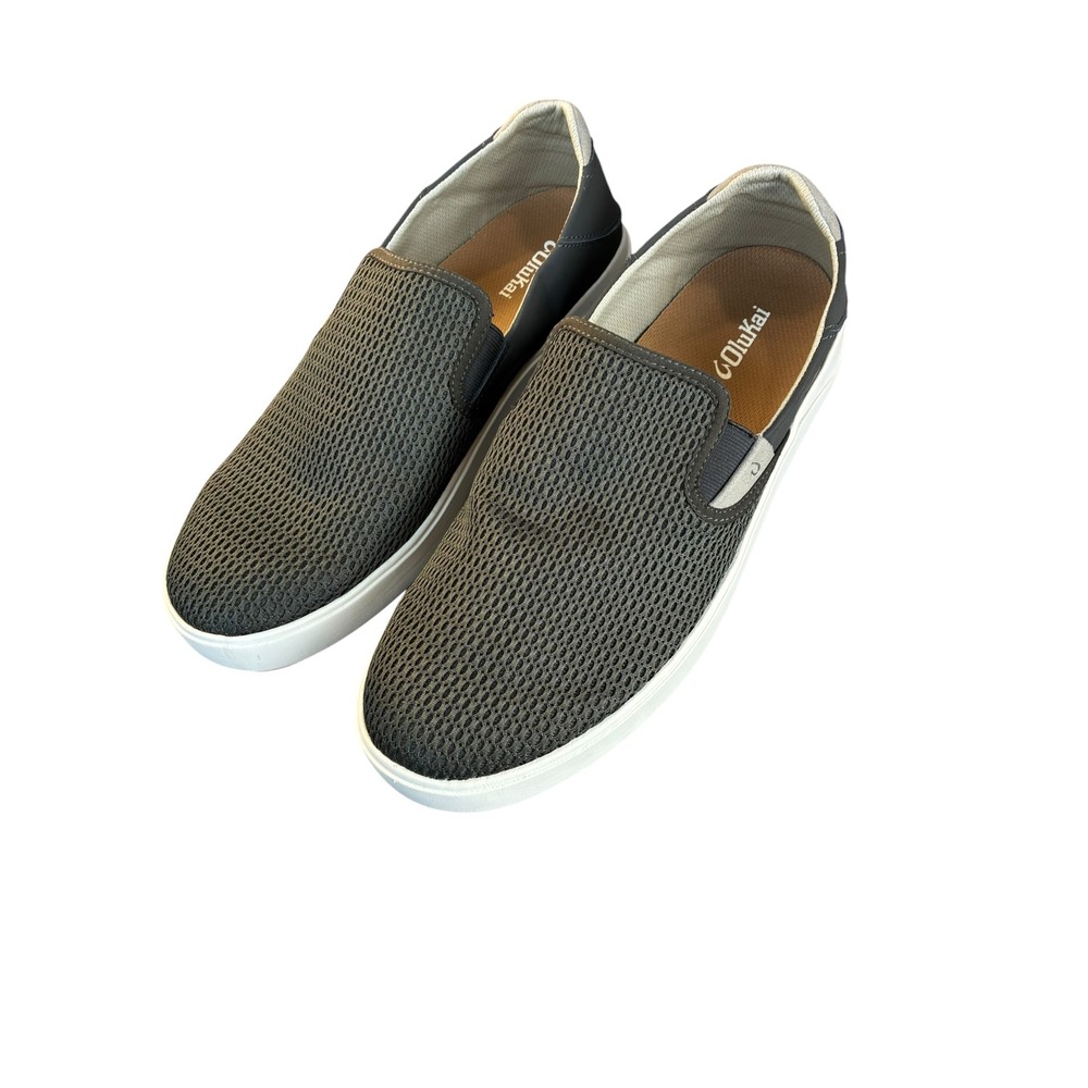 OluKai Lae'ahi Mens 12 Olive Mesh Slip On Sneakers 10443-2828